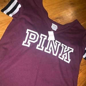 pink logo shirt